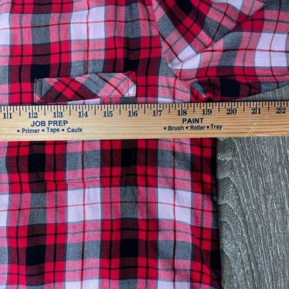 Victorias Secret Womens Plaid Button-Up Shirt Red &amp; Black Cotton/Viscose Sma - Picture 10 of 10